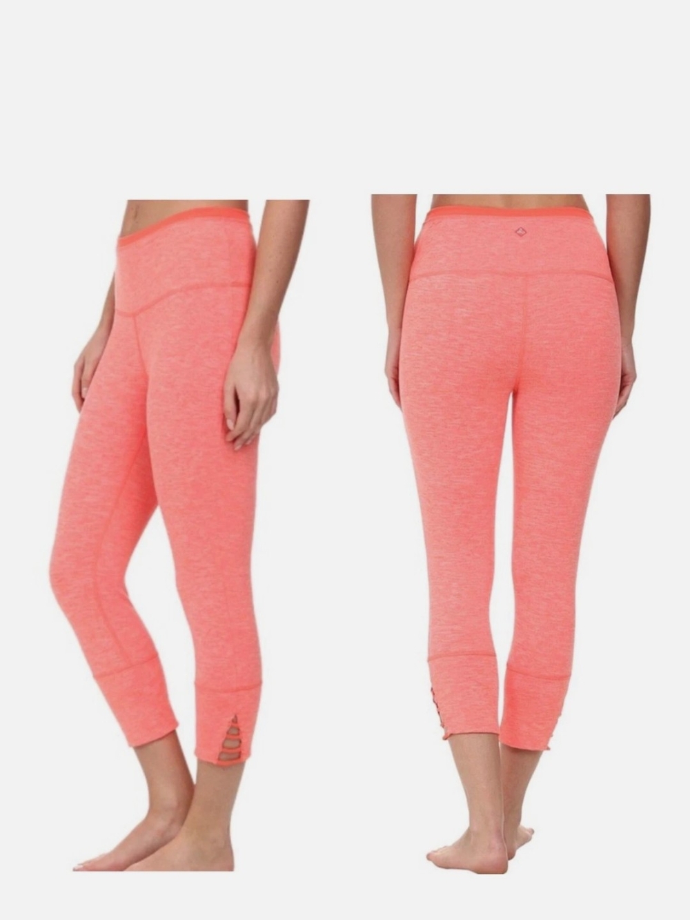 Prana Coral Capri Leggings with Ladder Hem Detail Size Medium